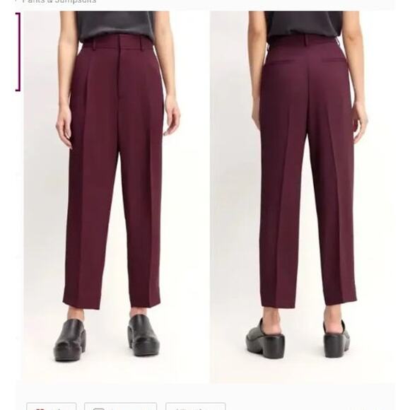 Everlane Pants - Everlane Japanese GoWeave Way-High Tapered Pant Burgundy Women Size 4